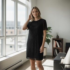 VINTAGE Elegant Black Beaded Dress